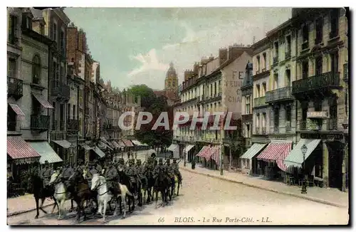 Cartes postales Blois La rue Porte Cote Soldats Militaria