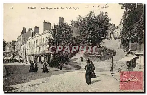 Cartes postales Blois Les Degres et la rue Denis Papin