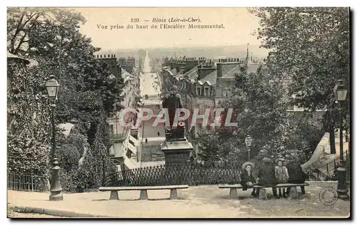 Ansichtskarte AK Blois Vue prise du haut de l&#39escalier monumental