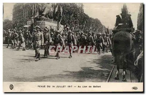 Cartes postales Revue du 14 juillet 1917 Au lion de Belfort Paris Militaria