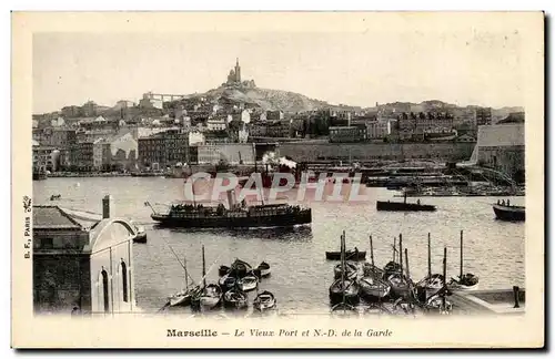 Cartes postales Marseille Le vieux port et ND de la Garde