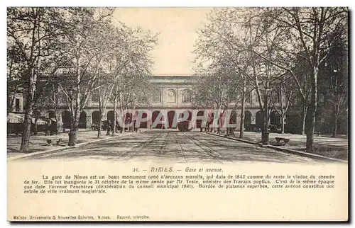 Nimes Cartes postales Gare et avenue