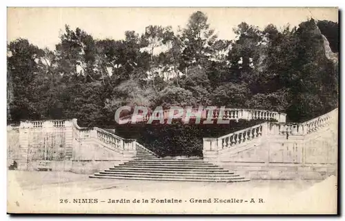 Nimes Ansichtskarte AK Jardin de la fontaine Grand escalier