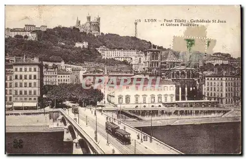 Lyon Ansichtskarte AK Pont Tilsitt Cathedrale St Jean et coteau Foruviere