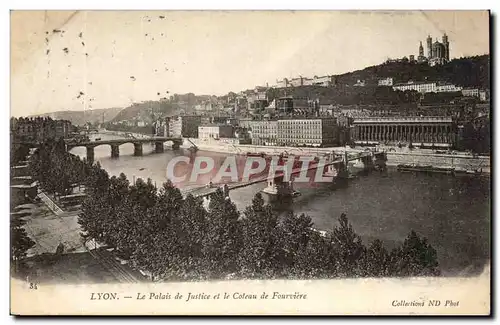 Lyon Cartes postales Le palais de justice et le coteau de Fourviere