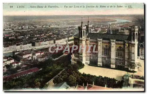 Lyon Ansichtskarte AK Notre Dame de Fourviere Vue sur Lyon et la jonction du Rhone et de la Saone