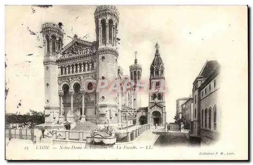 Lyon Cartes postales Notre Dame de Fourviere La facade