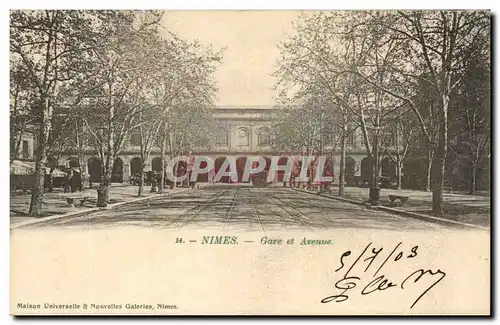 Nimes Cartes postales Gare et avenue