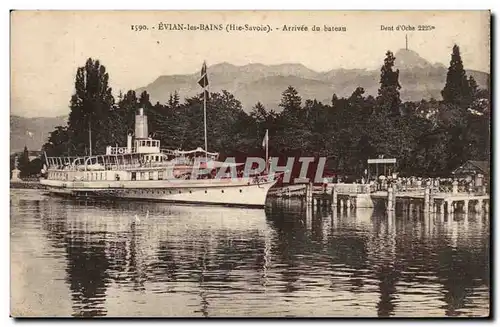 Cartes postales Evian les Bains Arrivee de bateau