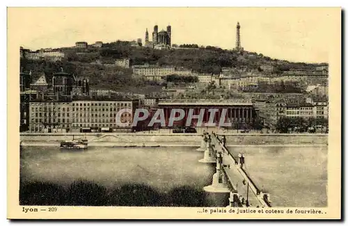 Lyon Cartes postales Palais de justice et coteau de Fourviere