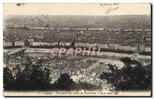 Lyon Cartes postales Vue generale prise de Fourviere