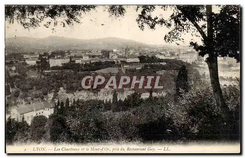 Lyon Cartes postales Les Chartreux et le Mont d&#39or pris du restaurant Gay