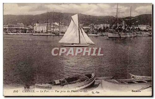 Ansichtskarte AK Cannes Le port Vue prise du phare Bateaux