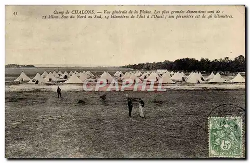 Ansichtskarte AK Militaria Camp de Chalons Vue generale de la plaine