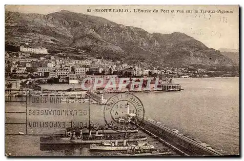 Cartes postales Monaco Monte Carlo L&#39entree du port et vue sur le Tir aux pigeons