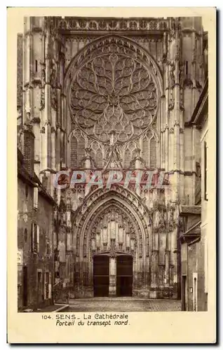 Cartes postales Sens La cathedrale Portail du transept nord