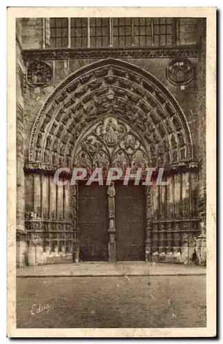 Cartes postales Sens Le portail central de la cathedrale