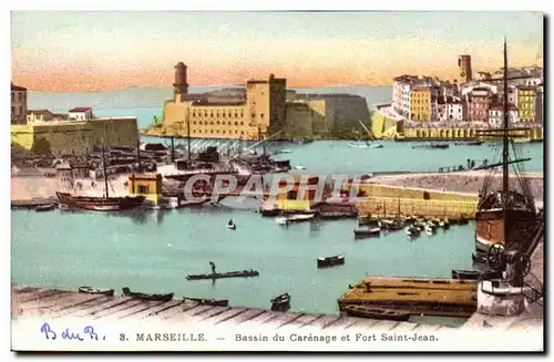 Cartes postales Marseille Bassin du carenage et fort Saint Jean