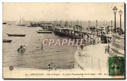 Cartes postales Arcachon Cote d&#39argent La jetee promenade Maree haute