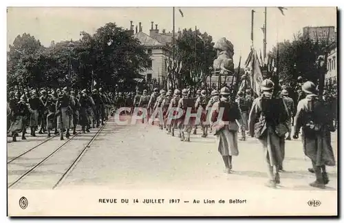 Ansichtskarte AK Paris Revue du 14 juillet 1917 Au lion de Belfort Militaria