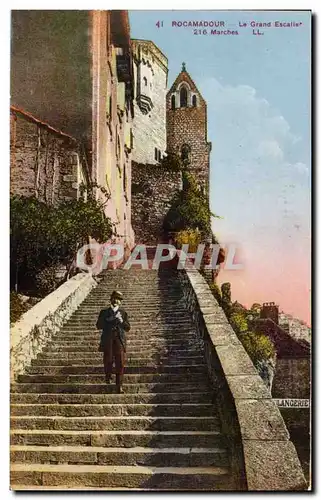 Ansichtskarte AK Rocamadour Le grand escalier 216 marches