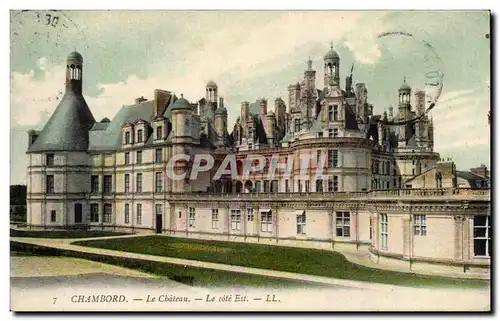 Cartes postales Chambord Le chateau Cote Est