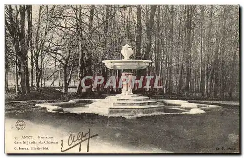 Cartes postales anet Fontaine dans le jardin du chateau