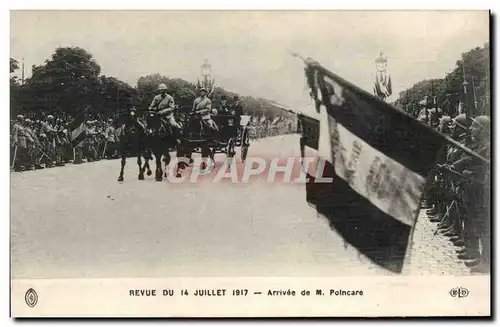 Cartes postales Militaria Paris Revue du 14 juillet 1917 Arrivee de M Poincare