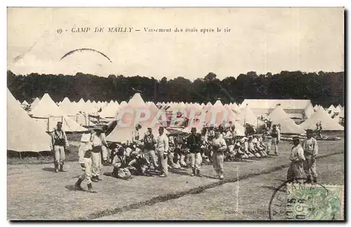 Cartes postales Militaria Camp de Mailly Versement des etuis apres le tir