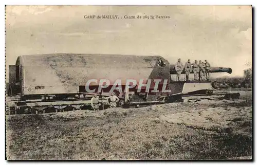 Cartes postales Militaria Camp de Mailly Canon de 285 mm berceau