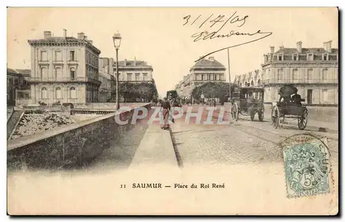 Ansichtskarte AK Saumur Place du roi Rene