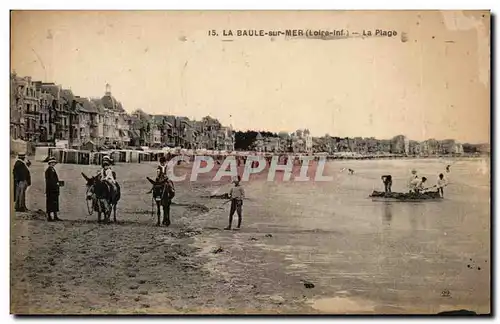 Cartes postales La Baule La plage Ane donkey