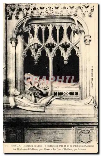 Cartes postales Dreux Chapelle St Louis Tombeau du duc et de la duchesse d&#39Orleans Chapu Loysou