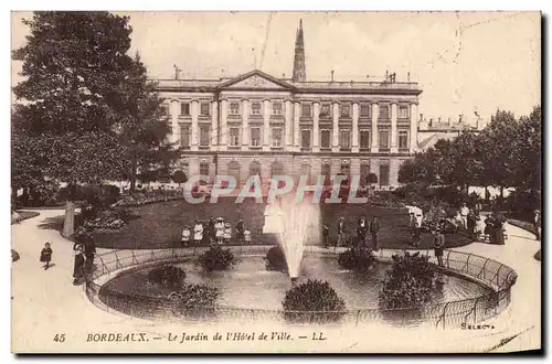 Cartes postales Bordeaux Le jardin de l'hotel de ville