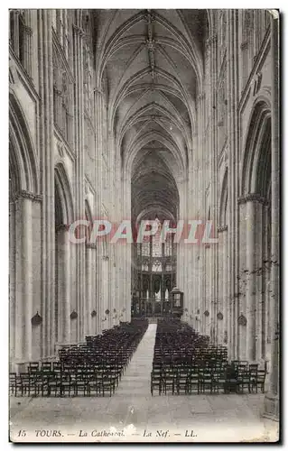 Cartes postales Tours la cathedrale la nef