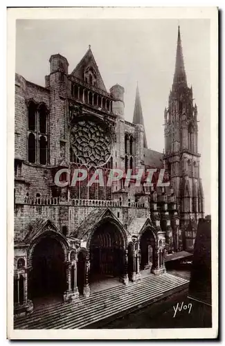 Cartes postales Chartres la cathedrale Le portail nord et la fleche