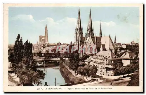 Cartes postales Strasbourg Eglise Saint Paul et pont de la foret noire