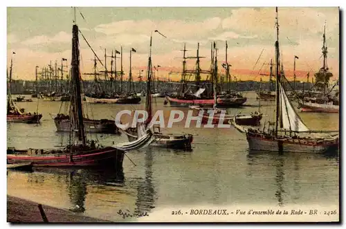 Cartes postales Bordeaux Vue d'ensemble de la rade bateaux