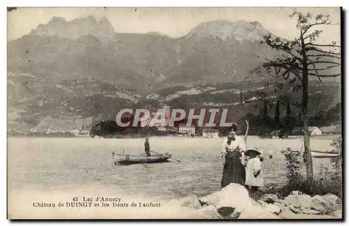 Cartes postales Lac d&#39Annecy Chateau de Duingt et les dents de Lanfont