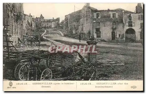 Cartes postales GErbeviller apres le bombardement Militaria