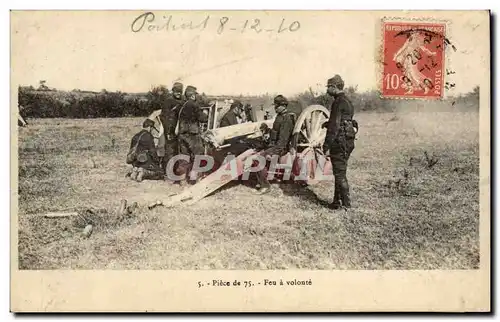 Cartes postales Piece de 75 Feu a volonteMilitaria