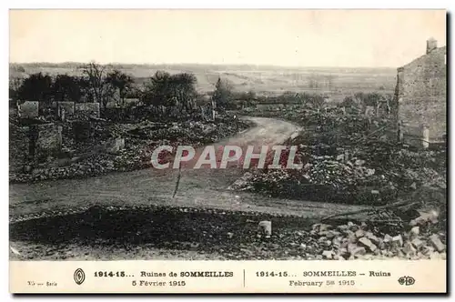Cartes postales Ruines de Sommeilles 5 fevrier 1915 Militaria