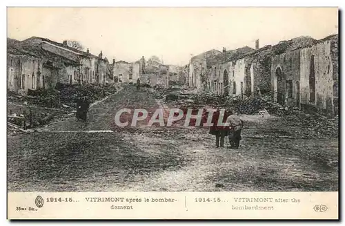 Cartes postales Vitrimont apres le bombardement Militaria