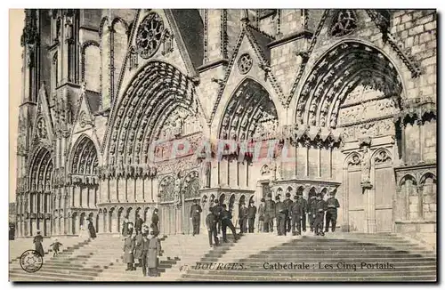 Ansichtskarte AK Bourges Cathedrale Les cinq portails