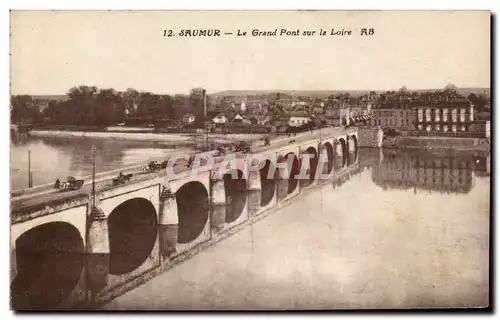 Cartes postales Saumur Le grand pont sur la Loire