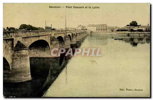 Cartes postales Saumur Pont Cessart et la Loire ( carte toilee )