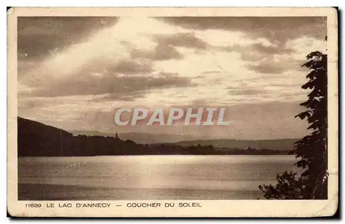Cartes postales Le lac d'Annecy Coucher de soleil