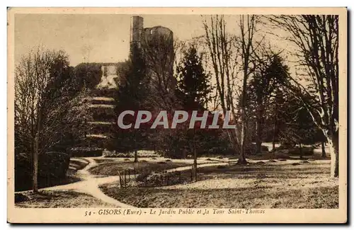 Cartes postales Gisors Le jardin public et la Tour Saint Thomas