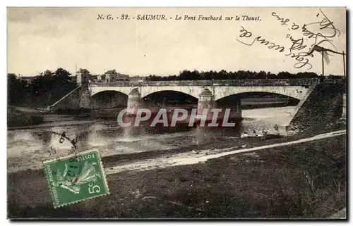 Saumur Cartes postales Le pont Fouchard sur le Thouet ( lavandieres )