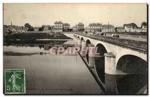 Cartes postales Saumur La Loire et le pont napoleon